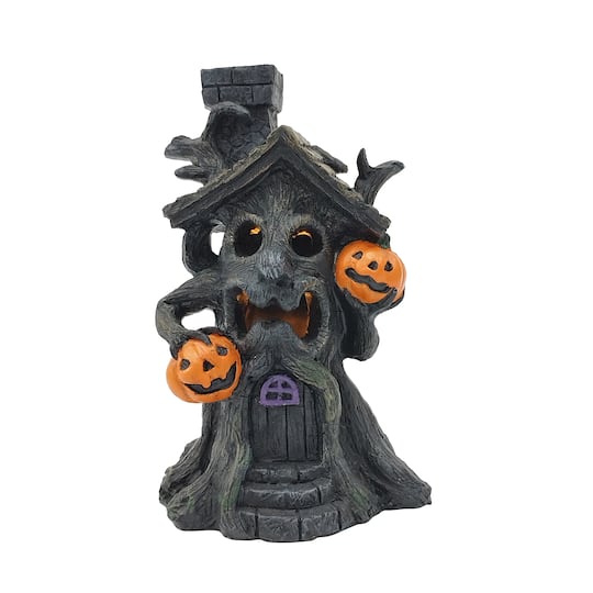 7" Black Tree House LED Mini Decoration by Ashland®
